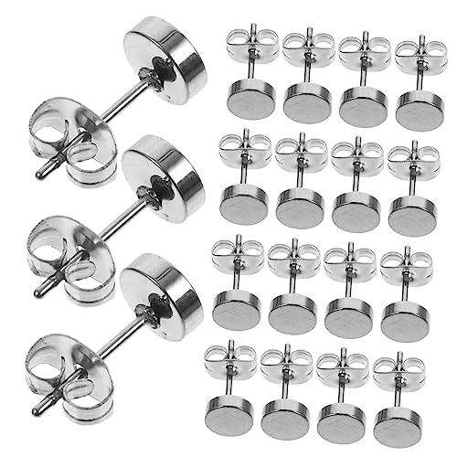 CONGARTENO 20 Stück Runde Ohrstecker Titanstahl für Damen und Herren Hypoallergen Leicht und Komfortabel für Alltag und Besondere Anlässe von CONGARTENO
