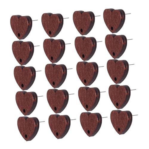 CONGARTENO 20stücke Holz Ohrstecker Herzform Naturholz Ohrringe Zum Selbermachen Unbemalte Ohrstecker Für Handarbeitsprojekte Und Geschenke von CONGARTENO