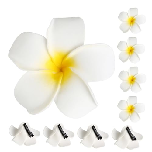CONGARTENO 24 Stück Teiliges Plumeria Blüten Haarklammern Hawaiianischer Haar schmuck mit Rutschfestem Design für Damen Handgefertigte Tropische Blumenclips für Strand Party und Alltag von CONGARTENO