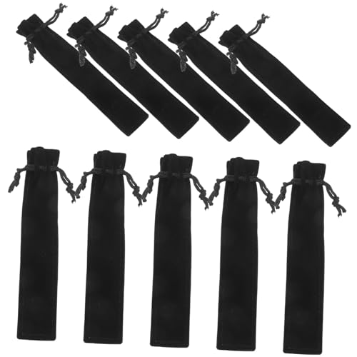 CONGARTENO 25 Stück Flanell Stifthülle mit Kordelzug Teiliges Schwarzer Stiftesack Weiche Federmäppchen für Schüler und Büro Praktischer Stiftebeutel für Schreibutensilien Kleiner Beutel für von CONGARTENO
