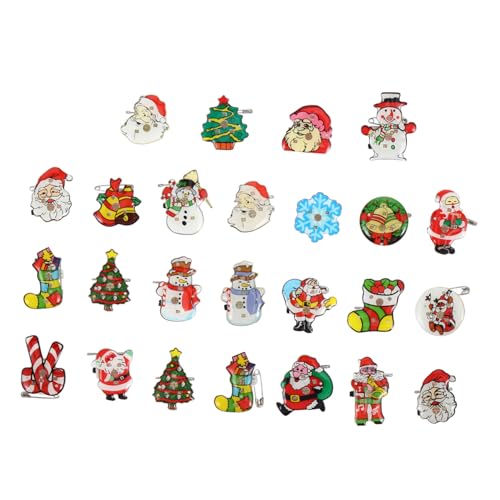 CONGARTENO 25 Stück Teiliges Weihnachtsleuchtlicht-ansteckset Leuchtende Festliche Broschen für Kleidung Pullover Hüte Langlebige und Leichte Weihnachts-broschen Vielseitige Party-deko von CONGARTENO