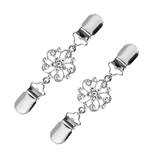 CONGARTENO 2stücke Kleidung Clips Aus Strass Und Zinklegierung Blumenform Broschenklammern Für Damen Pullover Schal Befestigungen Schmuckaccessoires von CONGARTENO