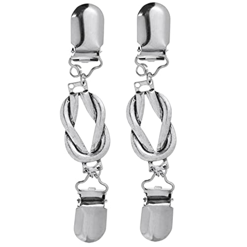 CONGARTENO 2Stücke Retro Cardigan Clips Kragenclips für Damen Brosche für Pullover Strickjacken Schals Silberfarbe von CONGARTENO