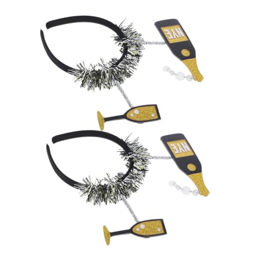 CONGARTENO 2pcs Frohes Neues Jahr Stirnbänder Für Frauen Silvester Haarbänder Neujahrsfeiern Liefert Haarzubehör Für Silvester Party Bevorzugt Haops Haops von CONGARTENO
