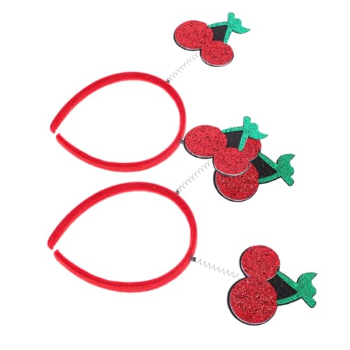 CONGARTENO 2stücke Junge Mädchen Stirnband Mit Fruchtiger Simulation Lustige Foto-requisiten Für Karneval Und Partys Kreative Kopfbedeckung Für Junge Mädchen Mit Kirschdesign von CONGARTENO
