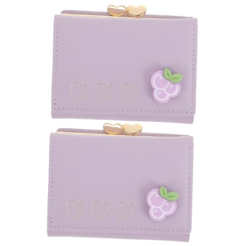 CONGARTENO 2stücke Kartenetui Pu Faltbare Geldbörse Für Damen Mini-Pouch Für Münzen Und Karten Leicht Und Langlebig Für Lehrer Studenten Und Büroangestellte Design von CONGARTENO
