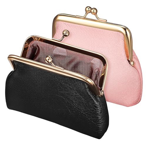 CONGARTENO 2stücke Mini-geldbörse Aus Pu- Kleine Münzbörse Für Damen Tragbarer Münzbeutel Mit Verschluss Reise-mini-geldbörse Münzgeldbörse von CONGARTENO