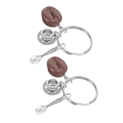 CONGARTENO 2stücke Teiliges Set Mit Mini-cup Schlüsselanhängern Und Niedlichem Kaffee-bohnen- Für Kaffeeliebhaber Vielseitiges Zubehör Für Taschen Schlüssel Und Rucksäcke von CONGARTENO