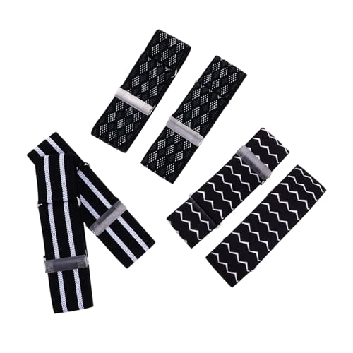 CONGARTENO 3 Paare Teiliges Verstellbares Ärmelband aus Elastischem für Damen und Herren Modische Shirt Sleeve Holder in kariert Streifen und Zähne Muster Langlebig und von CONGARTENO