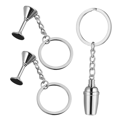 CONGARTENO 3stücke Cocktail Shaker Schlüsselanhänger Und Goblet Aus Kreative Taschen-Dekorationen Für Frauen Und Männer von CONGARTENO