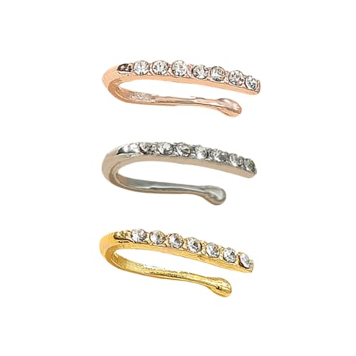 CONGARTENO 3 STÜCKE Teiliges U Förmiger Nasenclip Stilvoller nicht Durchstoßender Nasenring Silber Roségold und Gold Nasenschmuckstücke für Damen und Herren von CONGARTENO