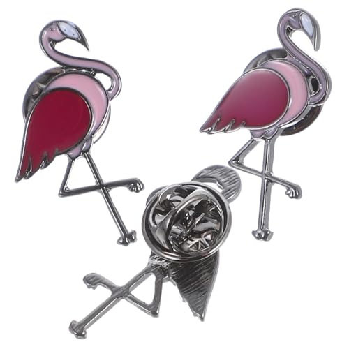 CONGARTENO 3 Stück Flamingo Brosche Teiliges Emaille Anstecknadeln für Damen Modische Tier Broschen als für Freundin Sicherer Ansteckverschluss Geeignet für Kleidung Rucksack Party Geburtstag von CONGARTENO