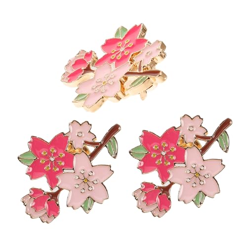 CONGARTENO 3 Stück Kirschblüten Broschen aus Metall Niedliche Blüten Anstecknadeln für Kleidung Rucksäcke und Hüte Detailreiche Langlebige Mode Accessoires im Japanischen Stil von CONGARTENO
