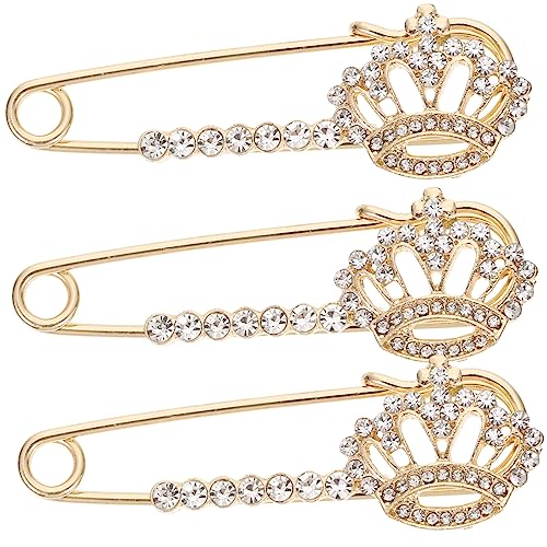 CONGARTENO 3 Stück Strass Broschen Sicherheitsnadeln Anstecknadeln für Cardigans Schals und Kleidung Funkelnde Schmuck Clips für Damen Vielseitige Dekoration von CONGARTENO