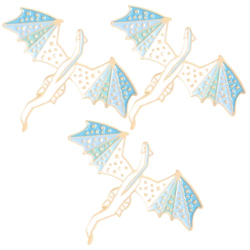 CONGARTENO 3 Stück Teiliges Dinosaurier Broschen Metall Anstecknadeln für Kleidung Tasche Schal Hut Langlebige Legierung Kreative Flugdrachen Motiv Dekorative Pins für Geburtstag Weihnachten von CONGARTENO