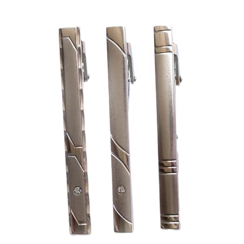 CONGARTENO 3 Stück Teiliges Herren Krawattenklammer aus Langlebigem Silberne und Blaue Designs Leichte Anzug Accessoires für Business Hochzeit und Festliche Anlässe von CONGARTENO