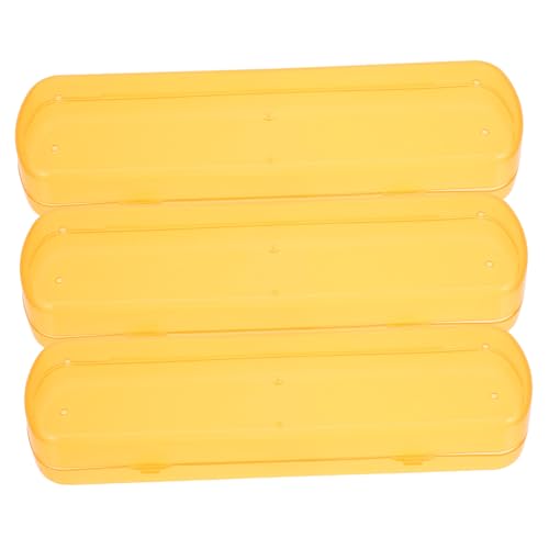 CONGARTENO 3 Stück Teiliges Reiseetui für Zahnbürste und Zahnpasta Leichtes Kompaktes Kunststoff Organizer Tragbare Belüftete Aufbewahrungsboxen für Outdoor und Reisen Gelb von CONGARTENO