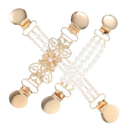 CONGARTENO 3 Stück Teiliges Vintage Broschen mit Kunstperlen Rückenklemmen für Cardigans Pullover Kleider und Schals Langlebige Legierung Eleganter Schalclip für Damen von CONGARTENO