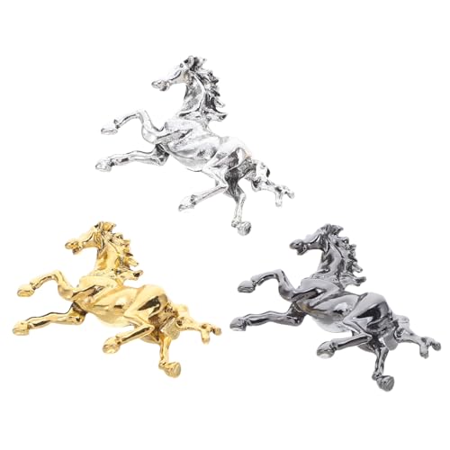 CONGARTENO 3 Stück Teiliges Vintage Pferdebroschen aus Metall mit Emailliertem Design Langlebige Anstecknadeln für Damen und Herren Tierkreiszeichen Jahr Des Pferdes Modische Schmuck-badges von CONGARTENO