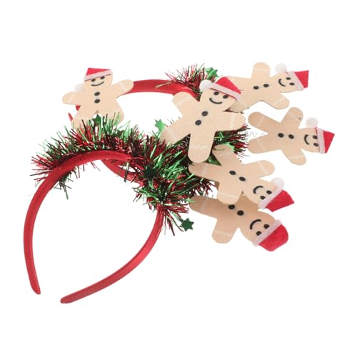 CONGARTENO 3 Stück Teiliges Weihnachtskopfband mit Lebkuchenmotiv Farbenfrohe Familienfreundliche Haarreifen für Weihnachten Festliche Party Accessoires für Damen und Fotokabinen von CONGARTENO