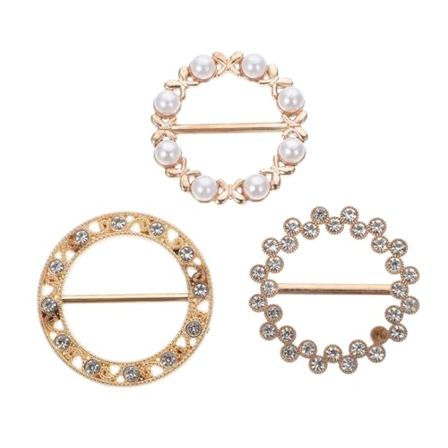 CONGARTENO 3 Stück Verstellbare Strass Perlen Schalclip aus Langlebiger Modische Kleidungsclips Shirts Schals und Blusen Leichtes Design für Damen und Mädchen von CONGARTENO