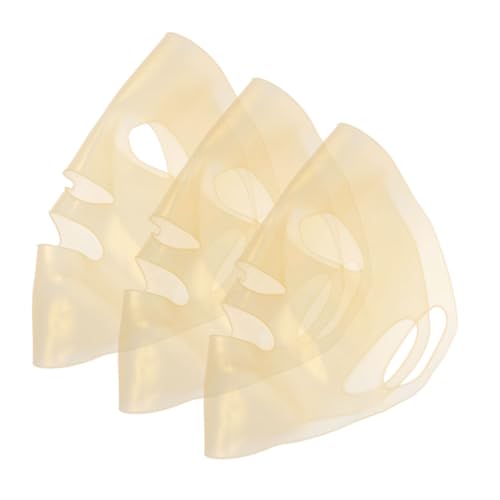 CONGARTENO 3 Stück Wiederverwendbarer Silikon Gesichtsmaske Cover Elastisch Rutschfest Feuchtigkeitsspeichernd für Gesichtspflege Faltbar Tragbar Geeignet für Teenager und Mädchen von CONGARTENO