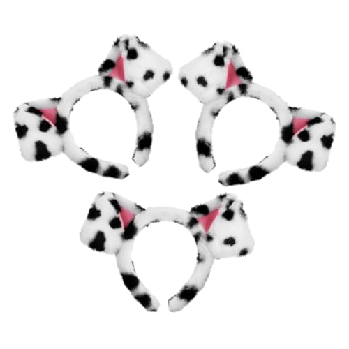 CONGARTENO 3stücke Dalmatiner-kostümohren Stirnband Mit Gepunkteten Hundeohren Für Cosplay-partys Halloween Und Fotoshootings Aus Leichtem Weichen Material Für Junge Mädchen Und von CONGARTENO