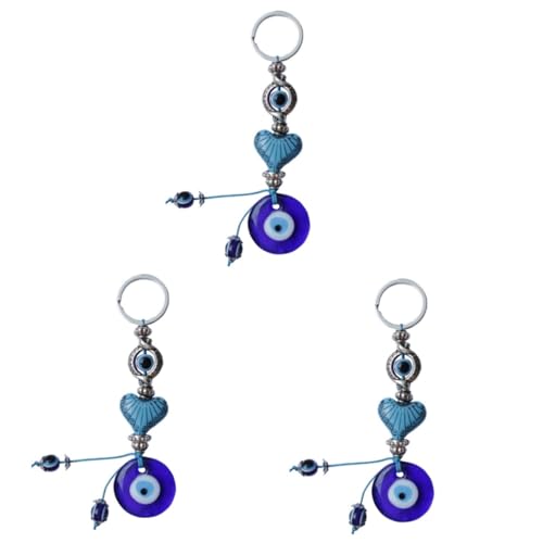 CONGARTENO 3stücke Schlüsselanhänger Blaues Auge Modischer Schlüsselring Als Taschenanhänger Dekorativ Und Langlebig Für Verschönerung Ihrer Taschen von CONGARTENO