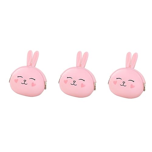 CONGARTENO 3stücke Silicone Cartoon Bunny Purse wasserdichte Tragbare Geldbörse Für Münzen Schlüssel Und Kleingeld Für Damen Und Mädchen Für Täglichen Gebrauch von CONGARTENO