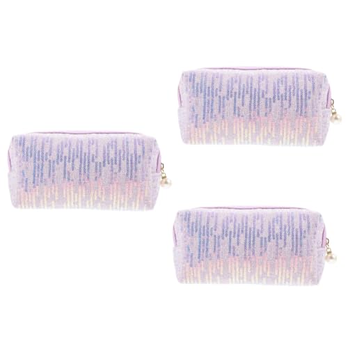 CONGARTENO 3stücke Makeup Bag Mit Glitzer Große Kapazität Tragbare Kosmetiktasche Für Damen Stilvolle Reise-toilettentasche Für Make-up Und Pflegeprodukte von CONGARTENO