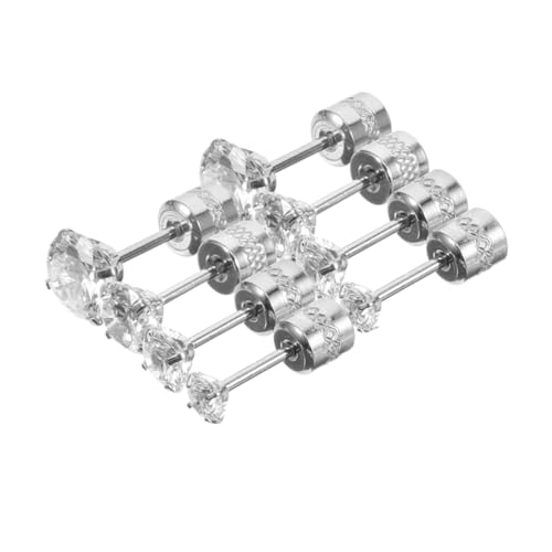 CONGARTENO 4 Paare Damen Ohrstecker Zirkonia Ohrschmuck Kleine Ohrstecker mit Flachverschluss Verschiedene Hypoallergen Alltagsschmuck Geschenkidee von CONGARTENO