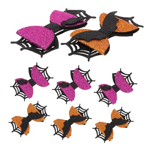 CONGARTENO 4 Paare Halloween Haarklammern mit Schleifen für Damen und Leichte Haarspangen für Kostümpartys und Cosplay Bequeme Befestigung Festliche Haaraccessoires für Gruselige Halloween von CONGARTENO