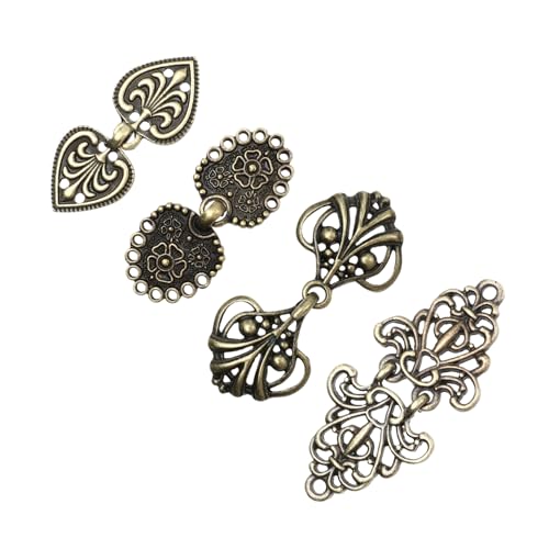 CONGARTENO 4paare Teiliges Cape Clip Vintage Cheongsam Verschluss Multifunktionale Umhangschnalle Für Kostüme Und Alltagsmode Für Schals Cardigans Und Umhänge CONGARTENO 4paare Teiliges Cape Clip Vintage Cheongsam Verschluss Multifunktionale Umhangschnalle Für Kostüme Und Alltagsmode Für Schals Cardigans Und Umhänge von CONGARTENO