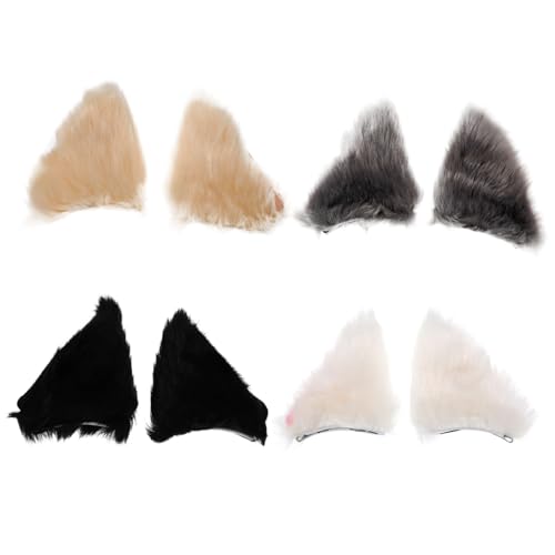 CONGARTENO 4paare Katzenohr Haarnadel Cosplay Plüsch Haarspange Kopfschmuck Cartoon Ohren Für Themenparty Und Alltag von CONGARTENO