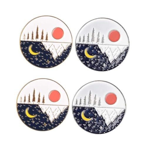 CONGARTENO 4 STÜCKE Teiliges Mond Broschen aus Hochwertiger Legierung Kreative Anstecknadeln für Mädchen und Damen Eleganter Schmuck zur Dekoration von Kleidung Taschen Pullovern und Schals von CONGARTENO