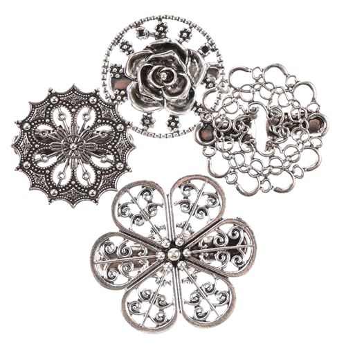 CONGARTENO 4 Stck. Teiliges Vintage Blumenbroschen für Damen Dekorative Anstecknadeln für Kleidung Jacken Schals Hochzeiten und Besondere Anlässe Robuste Einzigartige Designs Feiner von CONGARTENO