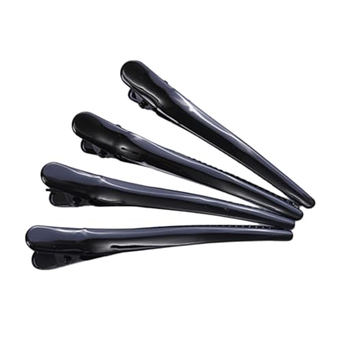 CONGARTENO 4 Stück Große Duckbill Alligator Haarspangen Schwarz Leichte Robuste Haarklammern für Damen Stark Haltende Friseur Clips für Styling DIY und Salongebrauch von CONGARTENO