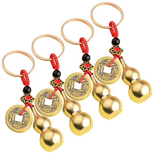 CONGARTENO 4 Stücke Kürbis Keychain Messing Reichtum Auto Decor Schlüsselring Hängen Schlüsselring Charme von CONGARTENO