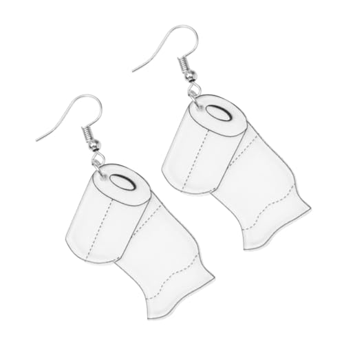 CONGARTENO 4 Stück Kreative Acryl ohrringe Damen Toilettenpapier design Leicht und Langlebig Modische Ohranhänger für Alltag und Geschenk von CONGARTENO