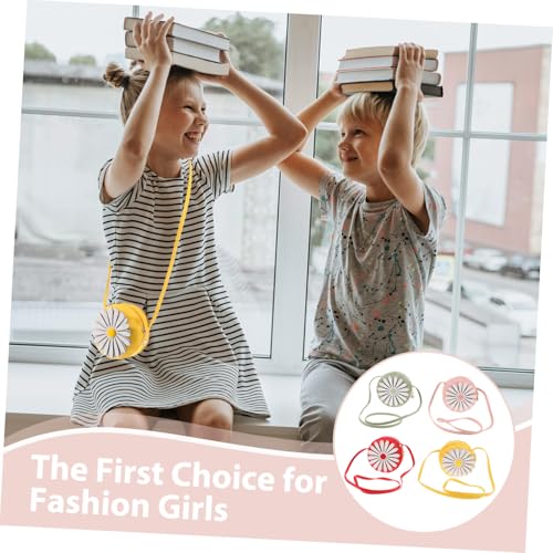 CONGARTENO 4 Stück Mini Daisy Umhängetasche für Mädchen Leichte Kleine Schultertasche mit Reißverschluss Süße Blüten Handtasche für Geburtstag Reisen Party und Alltag von CONGARTENO