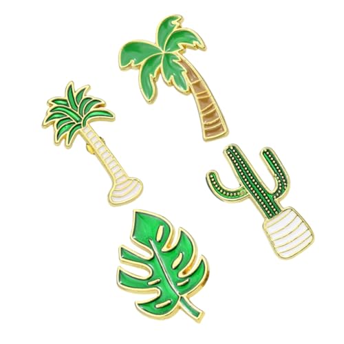 CONGARTENO 4 Stück Niedliche Baumform Broschen Damen Anstecknadeln Modische Kleidung Accessoires Leichte Legierung Pins für Taschen Pullover Jacken Kleider Anstecker von CONGARTENO