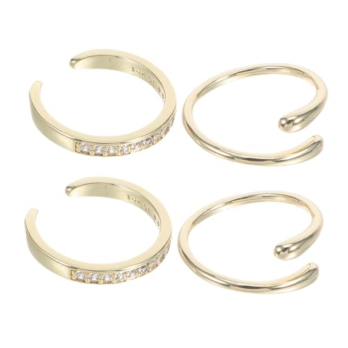 CONGARTENO 4 Stück Offene Verstellbare Zehenringe für Frauen Niedliche Strass-fußkettchen mit Glatter Oberfläche Bequemer Sitz Modisches Boho-design für Sommer-strandurlaub von CONGARTENO