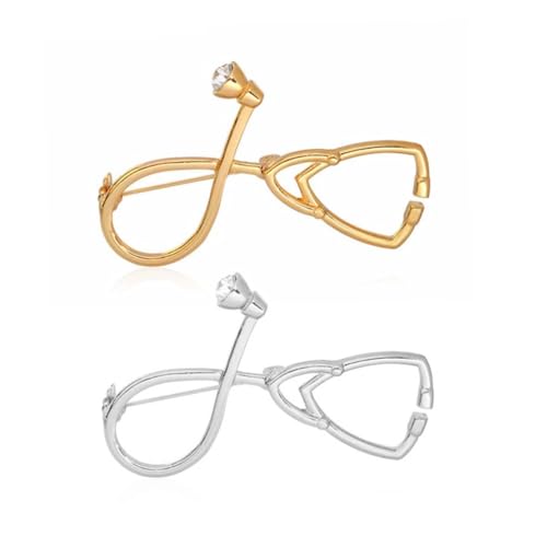 CONGARTENO 4 Stück Teiliges Broschen aus Legierung Elegante Arzt Krankenschwester Anstecknadeln in Gold und Silber Modische Cartoon Broschen für Kleidung und Accessoires von CONGARTENO