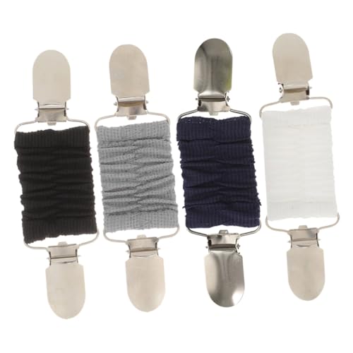 CONGARTENO 4 Stück Teiliges Cardigan Clips Elastisch Modische Strickjacken Schalclips für Damen Langlebige Stoffkonstruktion Vielseitig Kombinierbar in Weiß Schwarz von CONGARTENO