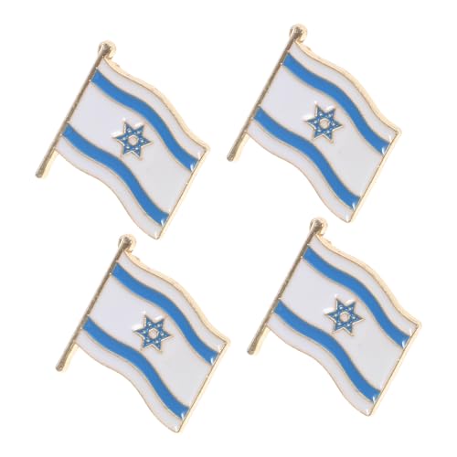 CONGARTENO 4 Stück Teiliges Israel Flaggen Anstecknadeln aus Langlebigem Kreative Brosche für Männer Modische Abzeichen für Anzug Party und Gedenkfeiern von CONGARTENO