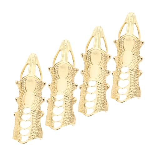 CONGARTENO 4 Stück Teiliges Metall fingerklauen Ringe Punk Gothic Vollfingerring mit Gelenk Verstellbar für Damen Halloween Cosplay Auffälliger Schmuck von CONGARTENO