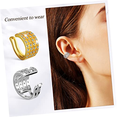 CONGARTENO 4 Stück Teiliges Ohrclips Piercing mit Funkelnden Zirkonia Verstellbare Ohrringe für Damen und Mädchen Knorpel und Conch Ohrmanschetten Weißgold und Goldfarben von CONGARTENO