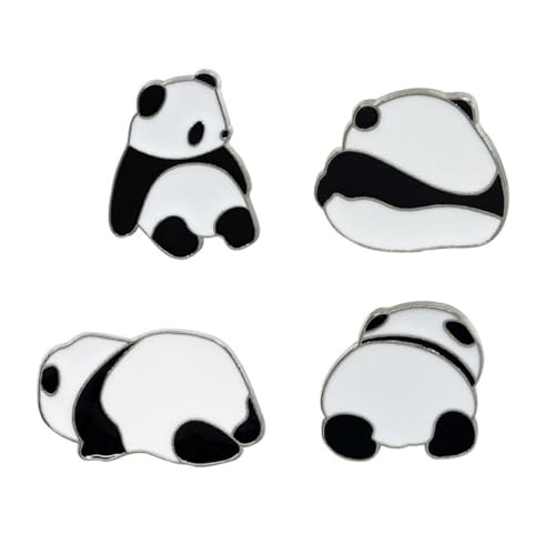 CONGARTENO 4 Stück Teiliges Panda Anstecker aus Hochwertiger Niedliche Cartoon Broschen als Modische Kleidung Accessoires Langlebige und Kompakte Dekoration für Jacken Taschen und Shirts von CONGARTENO