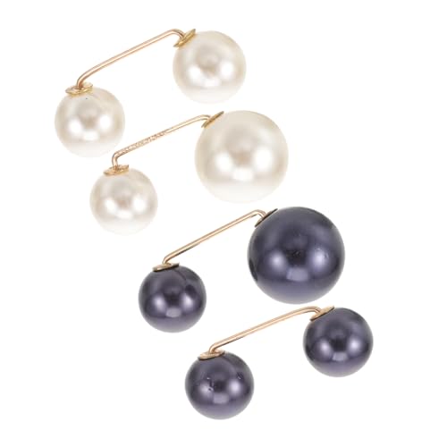 CONGARTENO 4 Stück Teiliges Perlen kragenbroschen als Praktische Dekorative Knöpfe für Röcke und Kleidung Sichere Fixierung bei Niedrigen Ausschnitten Geeignet für Alltag Party Hochzeit und von CONGARTENO