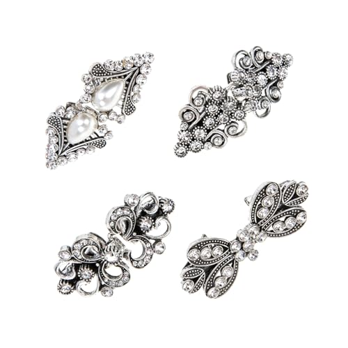 CONGARTENO 4 Stück Teiliges Vintage Strickjacken Clips mit Blumenbrosche Eleganter Schal und Cardigan Clip für Damen Verzierte Kleidungsspange mit Funkelnden Strasssteinen Robust und Einfach CONGARTENO 4 Stück Teiliges Vintage Strickjacken Clips mit Blumenbrosche Eleganter Schal und Cardigan Clip für Damen Verzierte Kleidungsspange mit Funkelnden Strasssteinen Robust und Einfach von CONGARTENO